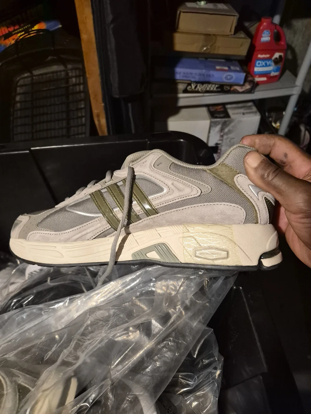 adidas Men's Gray and Olive Low-Top Sneakers